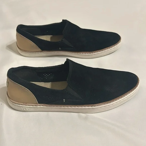 UGG Adley Black Suede Slip On Sneakers Shooes - Picture 4 of 5